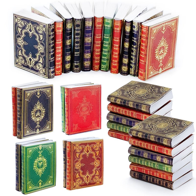 Baaxxango 30 Pack 1:12 Scale Miniatures Dollhouse Books Assorted Timeless Miniatures Books Mini Books Dollhouse Decoration Dollhouse Accessories Toy Supplies for Boys and Girls - Image 1